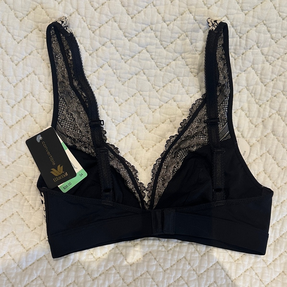 Wacoal Black and Cream Lace Bra - Picture 2 of 4